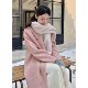 Xiaoxiaoluxury 100% pure wool pink long coat