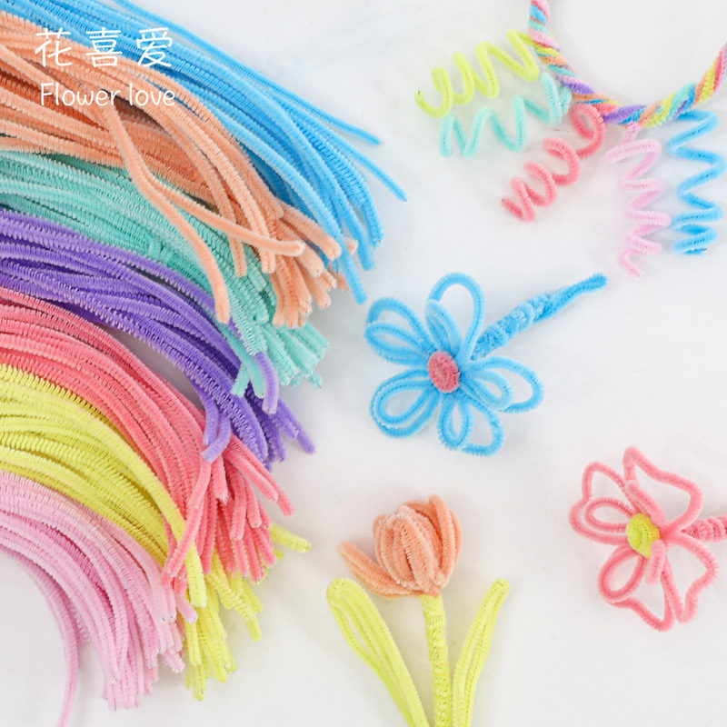 花喜爱 花束材料花朵毛根扭扭棒手工diy彩色毛条马卡龙色装饰条,淘宝优惠券,粉丝福利购,淘宝优惠卷