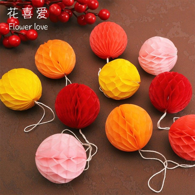 2026新年宵花装饰小灯笼彩色蜂窝纸灯笼年宵花装饰布置发财树挂件,淘宝优惠券,粉丝福利购,淘宝优惠卷