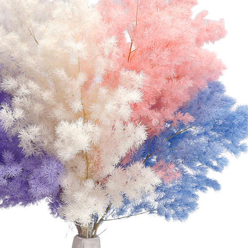 花喜爱 永生花白色蓬莱松仿真花手工diy干花仿真鲜花花束包装材料 - 图3