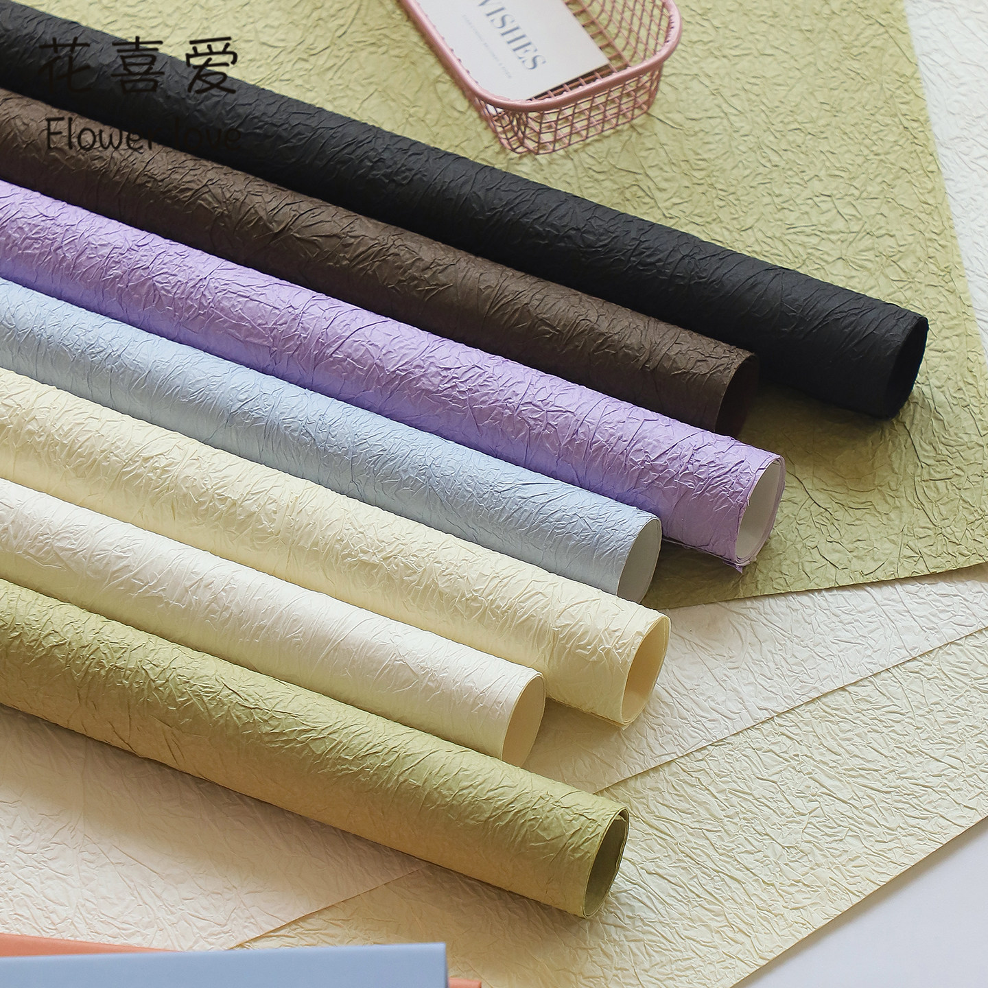 花喜爱高级感石纹纸免裁剪褶皱包装纸手工艺术纸鲜花包装纸花店用,淘宝优惠券,粉丝福利购,淘宝优惠卷