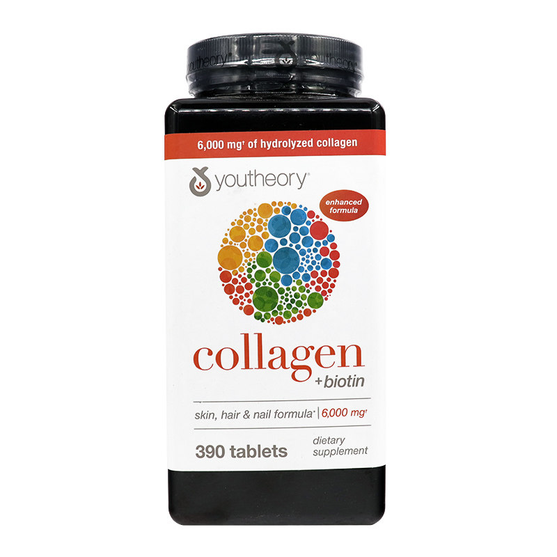 美国Youtheory胶原蛋白Collagen含18种氨基酸生物素护发肤甲390粒