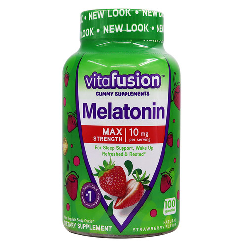 美国Vitafusion成人加强型褪黑素软糖10mg草莓味睡眠软糖100粒 - 图3