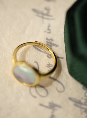 IG Jewelrys925银镀金天然淡水马贝珍珠活口戒指小众轻奢尺寸可调