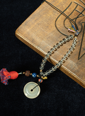 【秒杀】天然老坑荔枝冻白玛瑙平安扣设计款吊坠车包挂件项链包邮