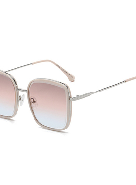 helmer百搭时尚潮流复古太阳镜街拍修颜防紫外线茶色大框方框2428