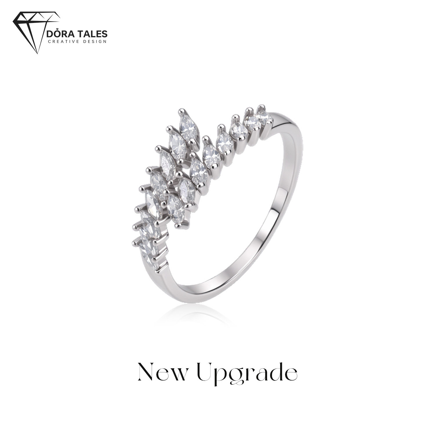 Simple diamond ring, versatile moissanite 925 silver plated PT950 platinum broken diamond stacked secondary ring diamond ring new style