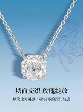 玫瑰项链女送女友生日礼物S925纯银锁骨链轻奢小众颈链通勤百搭