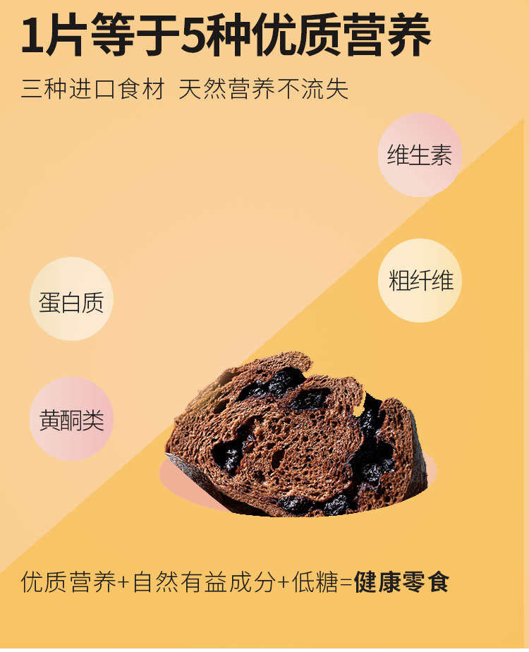 Tofinestar多乐星球醇可可蓝莓黑巧全麦欧包300g/个低脂无添加 - 图0