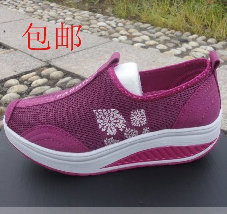 包郵正品FASHION CASUAL搖搖鞋運動瘦身鞋休閒鬆糕鞋女鞋透氣單鞋