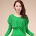 Mùa xuân và mùa hè Quần áo khiêu vũ vuông mới Modal thin Women váy khiêu vũ Latin Quần áo cổ tròn nhảy cotton thực hành - Khiêu vũ / Thể dục nhịp điệu / Thể dục dụng cụ