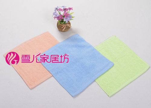 纯棉 方巾 纯素色儿童提花柔软小毛巾幼儿园厂家批小手帕满包邮 - 图3