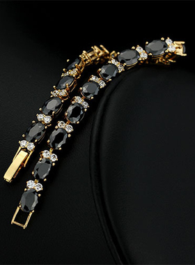 925纯银水晶手链锆石饿金