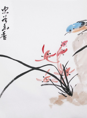 原创纯手绘国画小品斗方无框宣纸