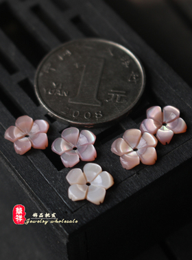 diy天然耳钉发簪贝壳花