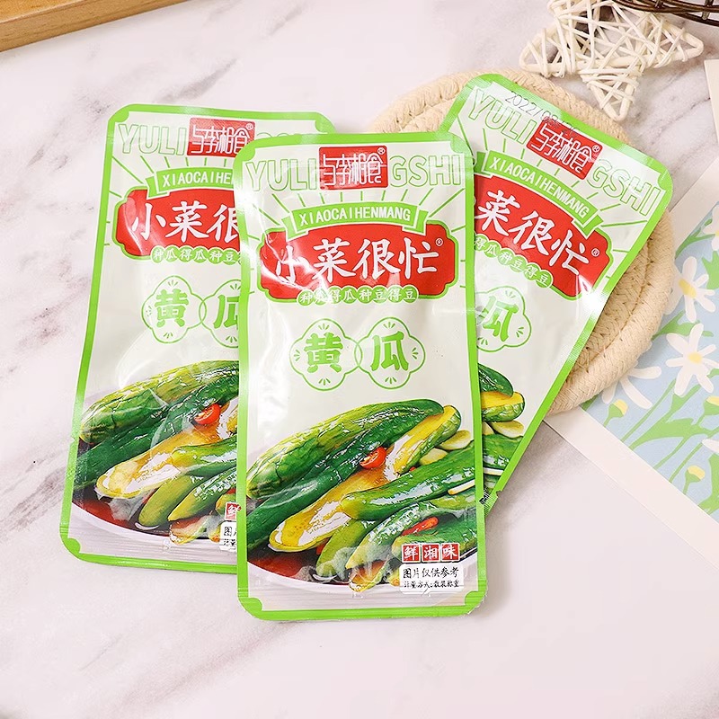 小菜与李湘食很忙黄瓜秋葵贡菜玉米笋咸菜下饭菜咸泡菜袋熟食即食