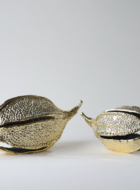 创意金属豆荚果壳样板间售楼处桌面茶几电视柜餐桌书架软装饰品