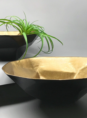 创意轻奢风样板房收纳花盆摆件