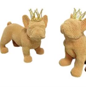 现代简约创意树脂皇冠狗狗样板房售楼处家居儿童房软装饰品工艺