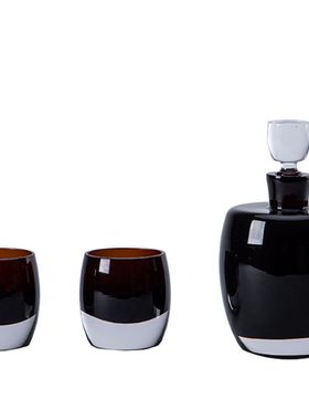 意式轻奢水晶玻璃酒具套装醒酒器摆件样板房桌面茶几餐桌装饰摆件