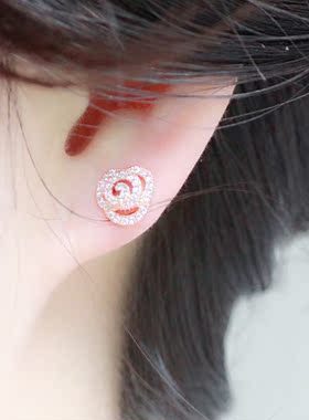 925银镶钻石甜美风送女友耳坠