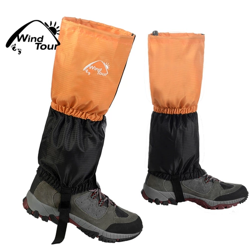 Дорожные зимние мужские детские бахилы подходит для пеших прогулок, лыжные водонепроницаемые гетры, носки, комплект