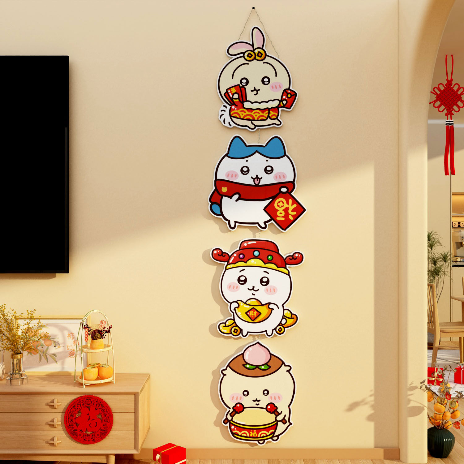 2026过新年装饰品氛围布置挂件门贴挥春联吉伊卡哇chiikawa乌萨奇,淘宝优惠券,粉丝福利购,淘宝优惠卷