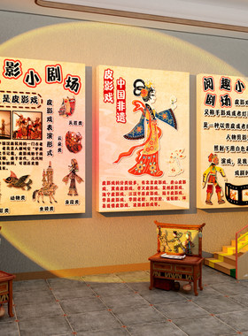 皮影戏非遗主题墙贴幼儿园装饰