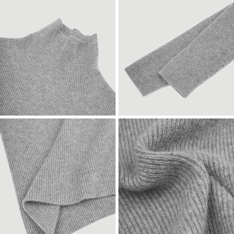 海尔曼斯26支2股羊绒针织衫半高领保暖气质内搭修身通勤D4967B41 - 图2