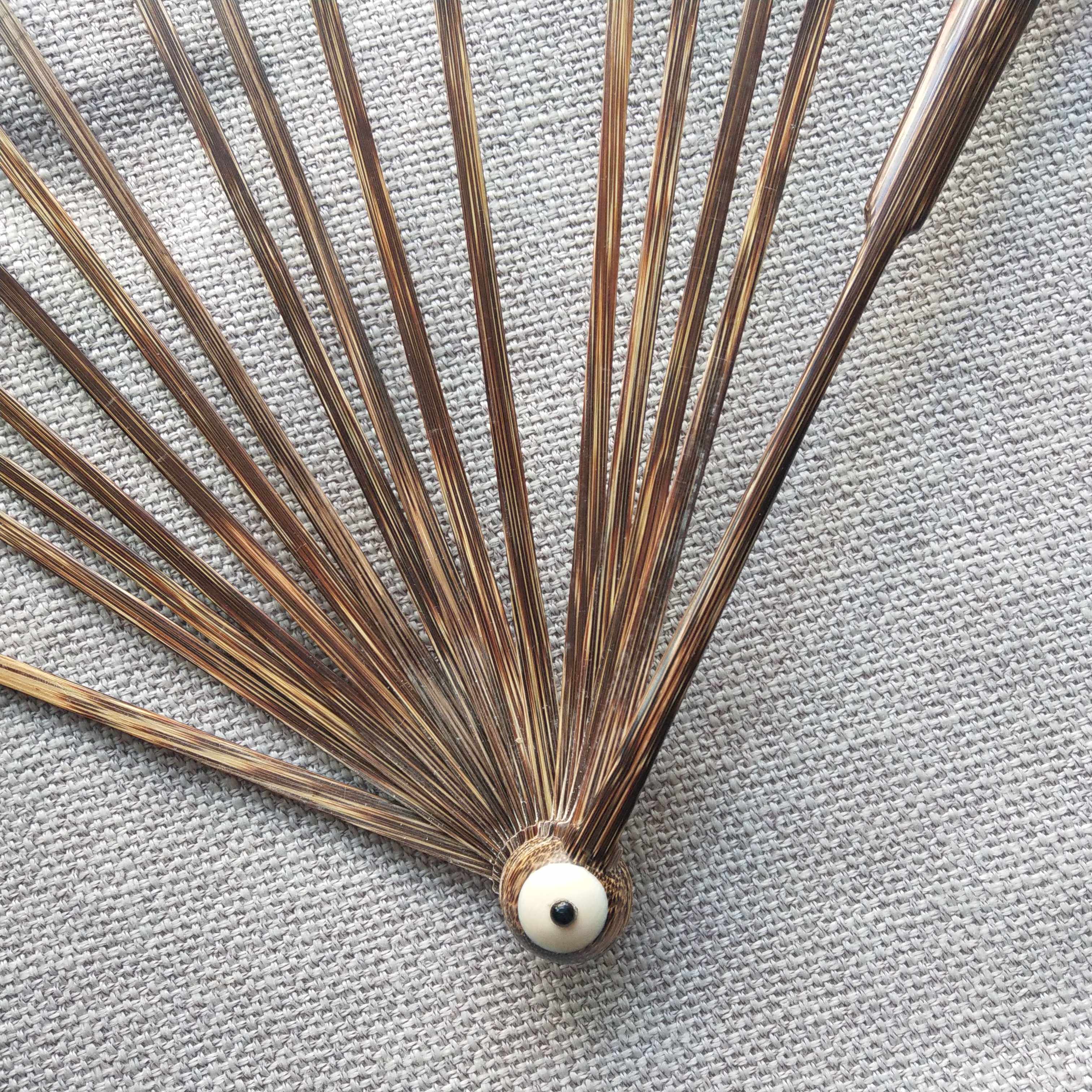 十寸16方老棕竹全芯折扇手工和尚头竹扇金丝竹老料空白苏工扇子