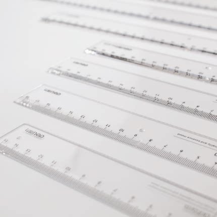 得力办公直尺刻度波浪线钢尺绘图测量透明尺子小学生18/30cm加厚 - 图2