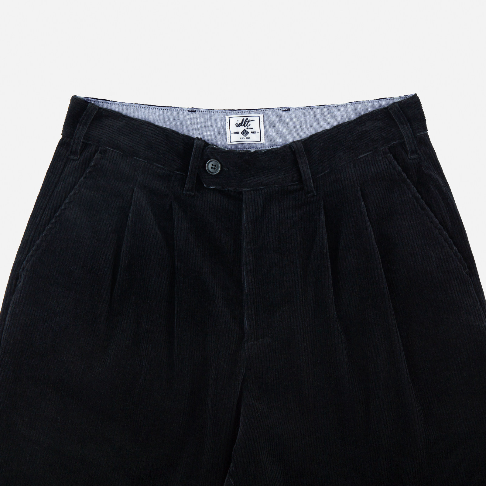 IDLT 宽松直筒 灯芯绒双褶阔腿休闲裤老钱风复古水洗潮流简约百搭,淘宝优惠券,粉丝福利购,淘宝优惠卷