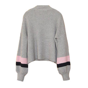 艾格专柜撤柜断码折扣女装春秋季拼色蝙蝠袖宽松套头针织衫6210