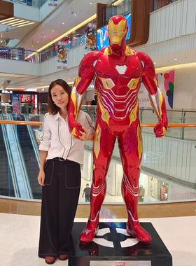 漫威钢铁侠1比1全身像发光反浩克雕塑MK7模型客厅装饰落地大摆件