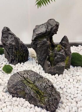 仿真石头摆件花园造景别墅庭院水池草坪园林景观装饰品玻璃钢道具