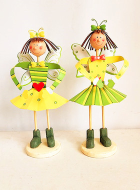 工欧式比心天使工艺创意铁皮娃娃