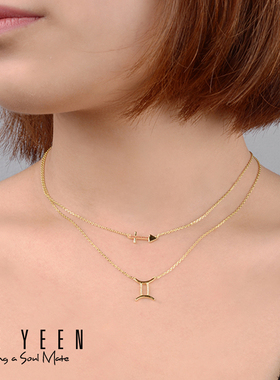deyeen得音十二星座双子座项链