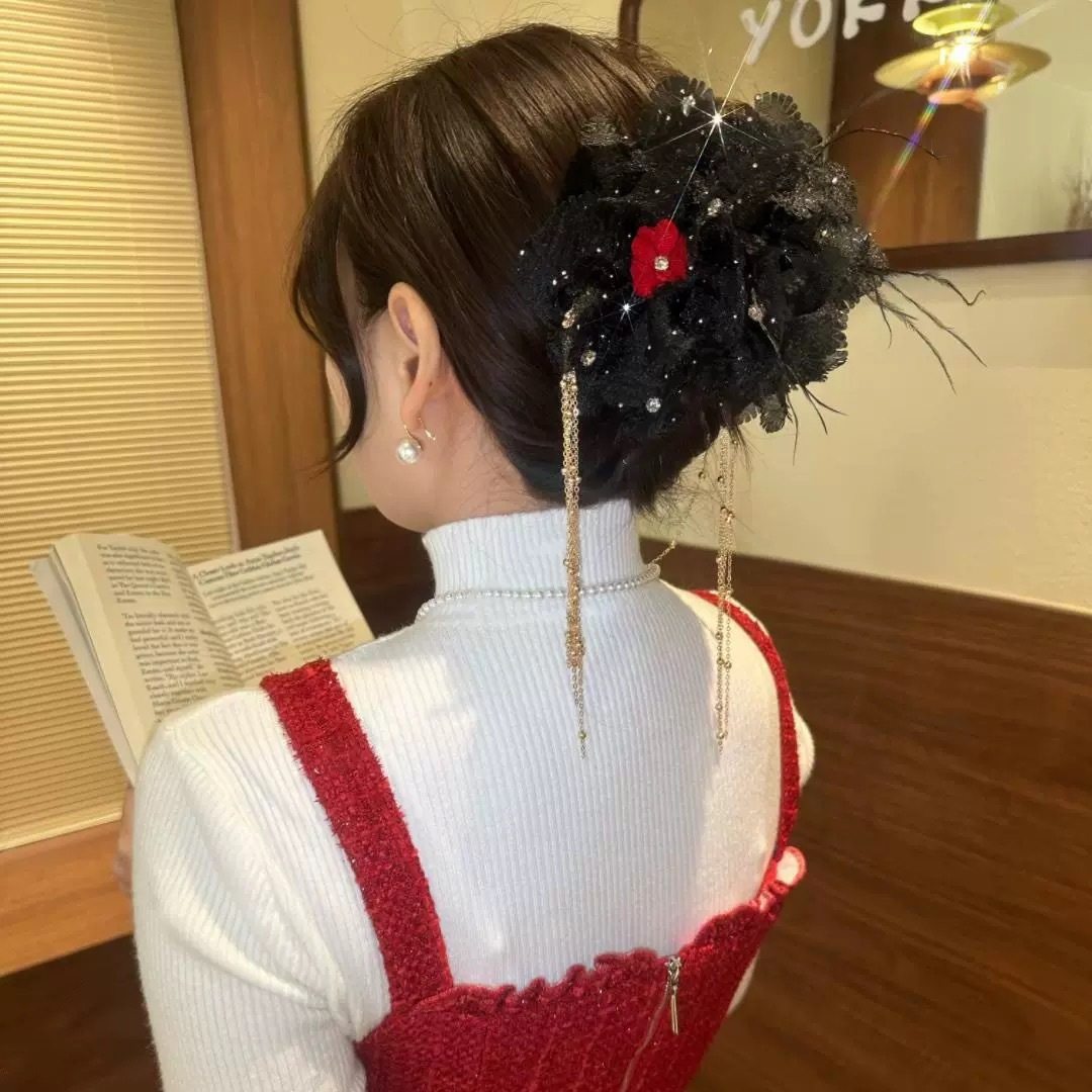 蛇年头饰2025新款高档抓夹中国红新年抓夹女福字抓夹新年头饰祥云,淘宝优惠券,粉丝福利购,淘宝优惠卷