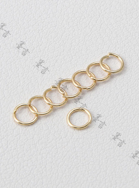 14K保色金开口小圆圈 diy饰品配件外径3mm/4mm/5mm 一份100个