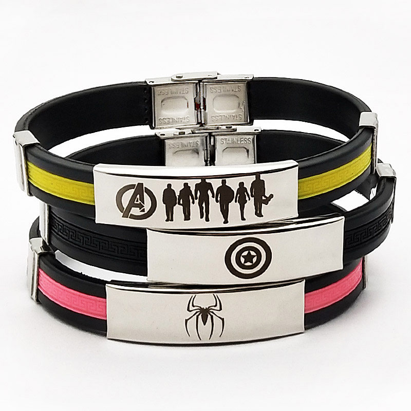 英雄联盟手链漫威美国队长英雄复仇者联盟防水运动手环动漫周边手链蜘蛛侠毒液