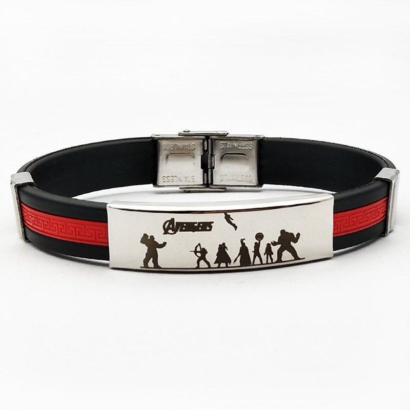 英雄联盟手链漫威美国队长英雄复仇者联盟防水运动手环动漫周边手链蜘蛛侠毒液