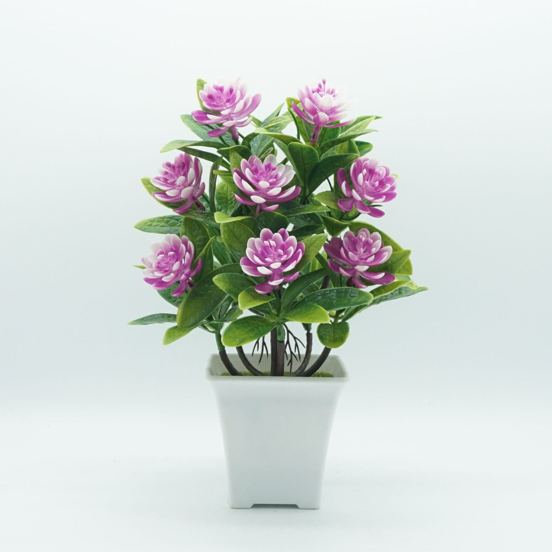 新款仿真花盆景 假花装饰塑料绿植小盆栽 客厅室内花卉植物小摆件