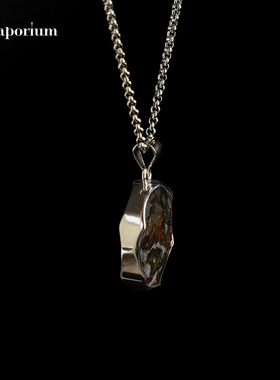 天然大卫星镶嵌肯尼橄榄陨石吊坠