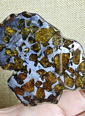 智利依米拉克橄榄陨石切片防氧化