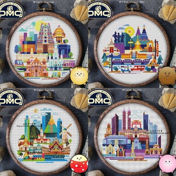 DMC thread cross stitch ສີສັນ ໂລກ ເມືອງ ອາຊີຕາເວັນອອກສຽງໃຕ້ ໄທ ຫວຽດນາມ ອີຢິບ ອິນໂດເນເຊຍ ຍີ່ປຸ່ນ ຕວກກີ