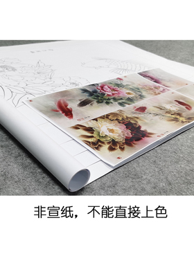 工笔画白描底稿实物打印稿青花鸟