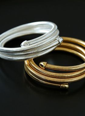 欧美ins弹性蛇骨多层手镯