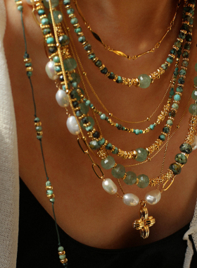 原创设计非洲松石草莓晶串珠项链