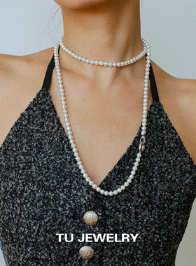 经典人造仿冷光澳白珍珠项链耳钉