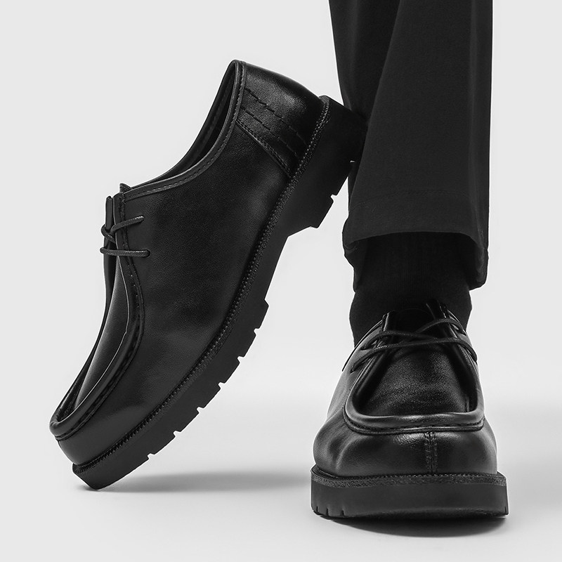 法式袋鼠鞋男真皮复古德比鞋厚底增高工装鞋圆头通勤商务休闲皮鞋,淘宝优惠券,粉丝福利购,淘宝优惠卷